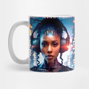 Cyberpunk Music Lover (6) - Beautiful Sci fi Women Mug